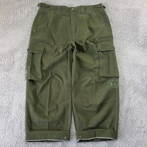 Ecko Unltd Men Olive Green Tactical Cargo Pants 37x28 Baggy Utility Y2K Gorpcore